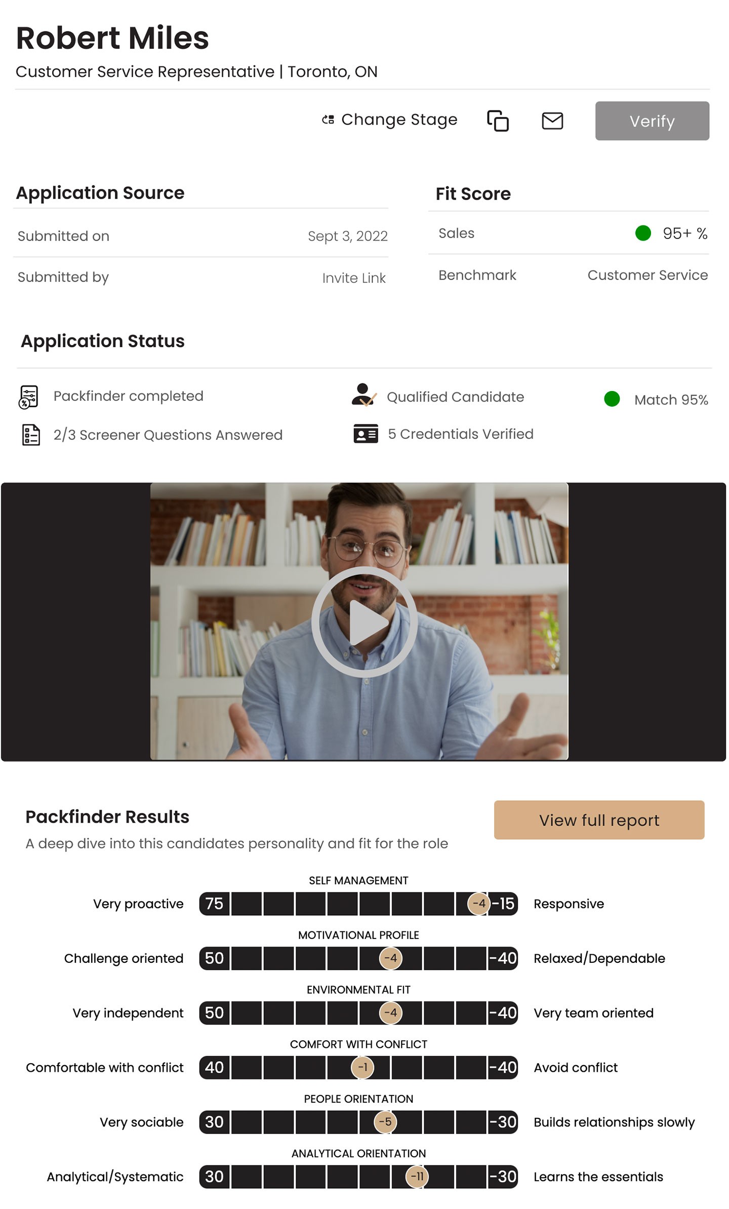 Candidate profile